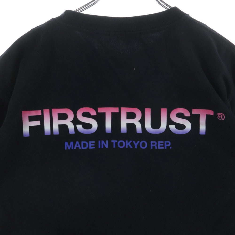 FIRSTRUST(ファーストラスト) DRAMATIC DAWN T-SHIRT ドラマティックダウン グラデーションロゴ クルーネック半袖Tシャツ カットソー ブラック
