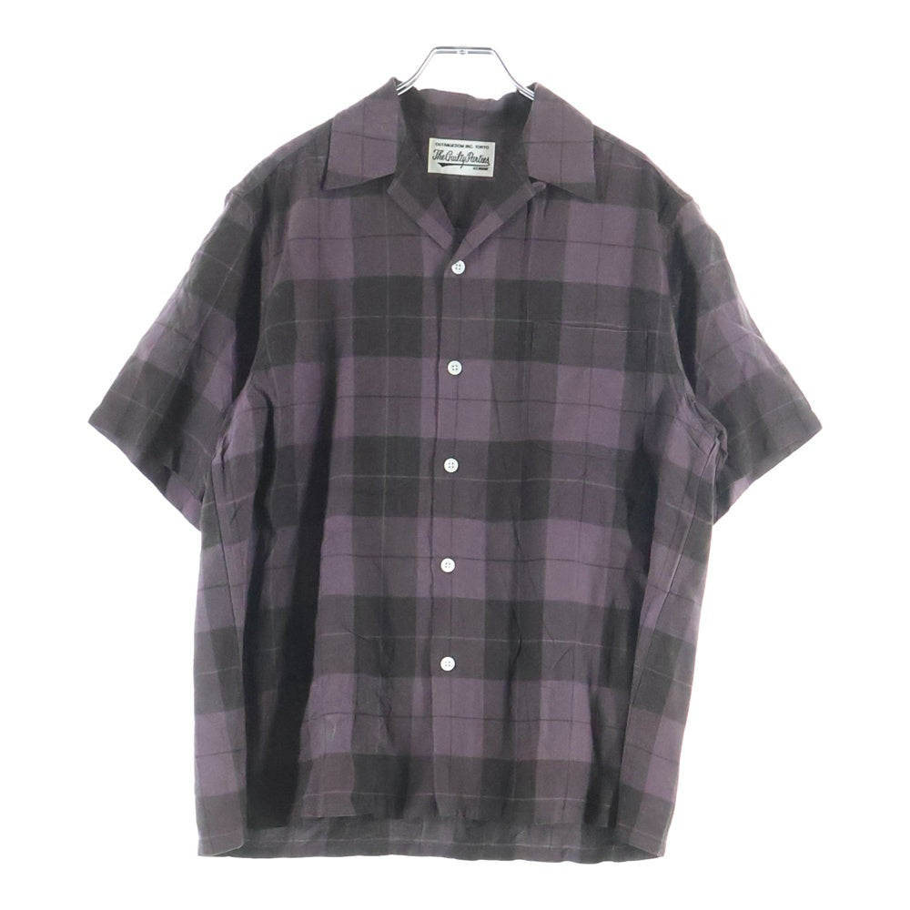 WACKO MARIA(ワコマリア) 24SS OMBRE CHECK OPEN COLLAR SHIRT TYPE-3 オンブレチェック オープンカラー 半袖シャツ パープル 24SS-WMS-OC12