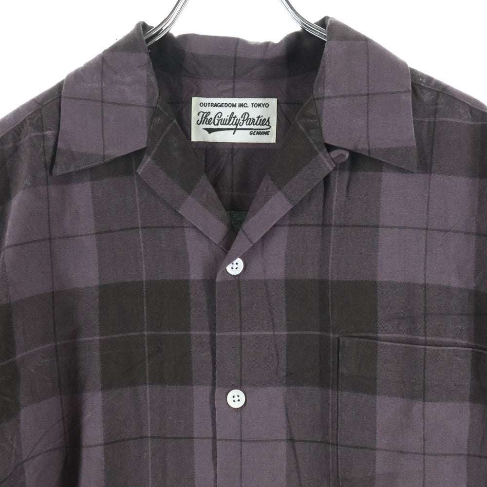 WACKO MARIA(ワコマリア) 24SS OMBRE CHECK OPEN COLLAR SHIRT TYPE-3 オンブレチェック オープンカラー 半袖シャツ パープル 24SS-WMS-OC12