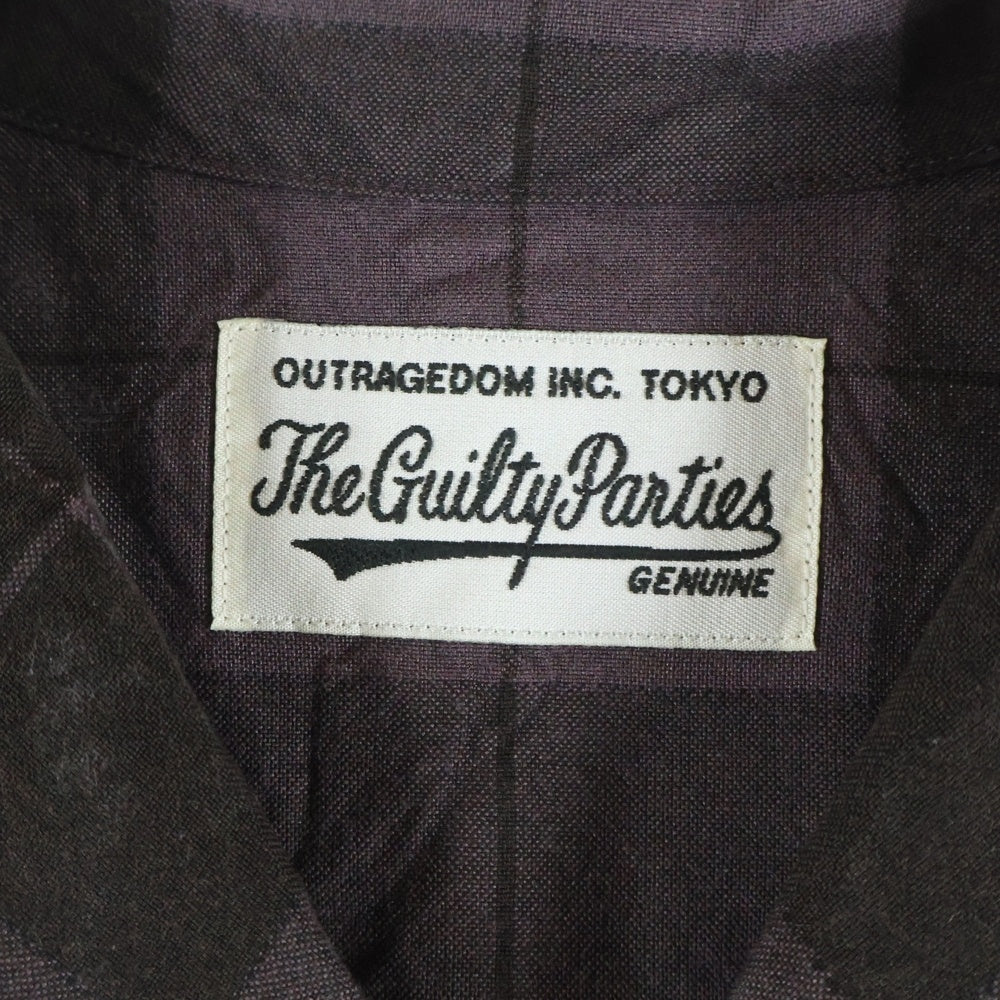 WACKO MARIA(ワコマリア) 24SS OMBRE CHECK OPEN COLLAR SHIRT TYPE-3 オンブレチェック オープンカラー 半袖シャツ パープル 24SS-WMS-OC12