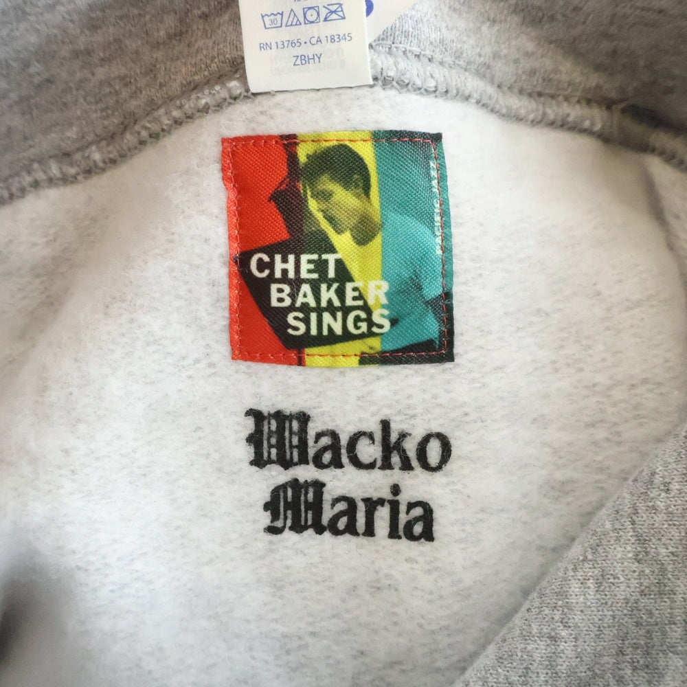 WACKO MARIA(ワコマリア) 24AW ×CHET BAKER HOODED SWEAT SHIRT チェットベイカー プルオーバースウェットシャツ パーカー グレー CHETBAKER-WM-SS07