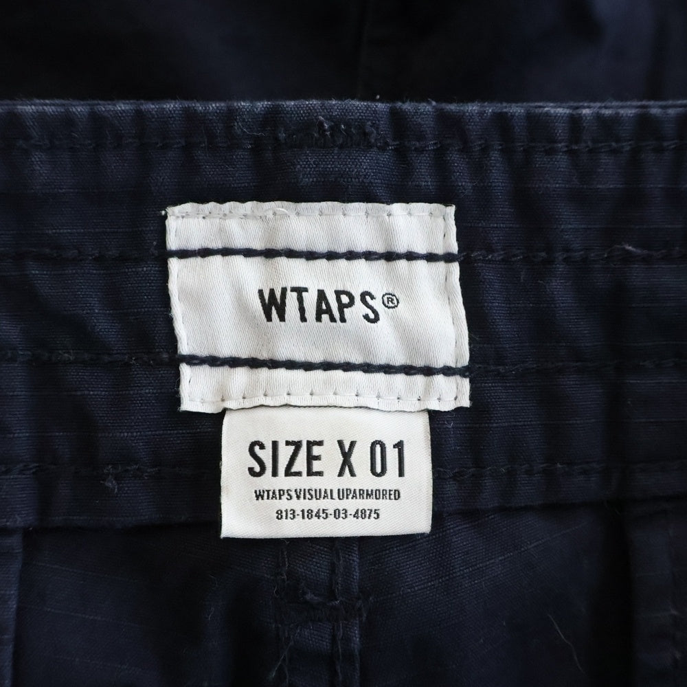 WTAPS(ダブルタップス) 18SS JUNGLE CHOPPED/SHORTS.COTTON.RIPSTOP ジャングルチョップド リップストップ コットンカーゴショーツ ネイビー 181GWDT-PTM05