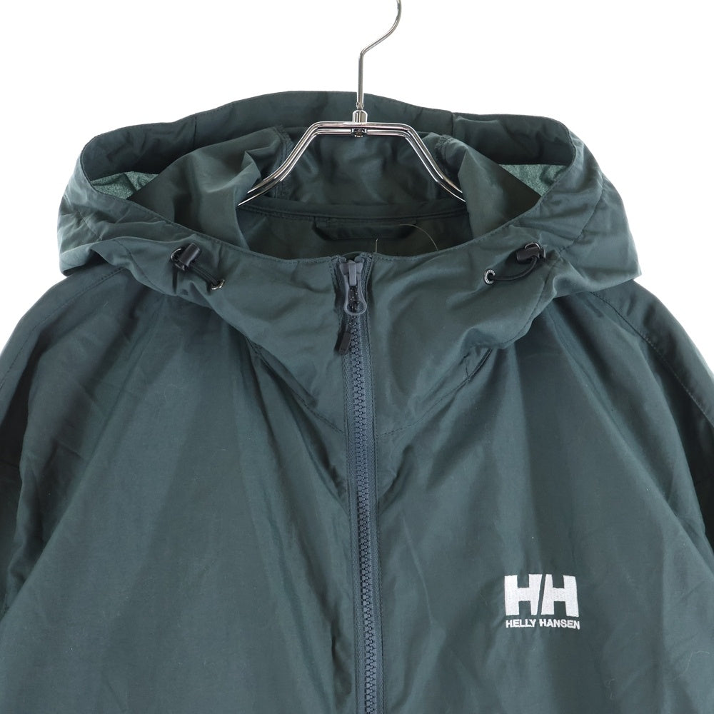 HELLY HANSEN(ヘリーハンセン) BERGEN JACKET ベルゲンジャケット ダブルポケット ジップアップ フーデットマウンテンパーカー ブラック/グリーン HOE12275