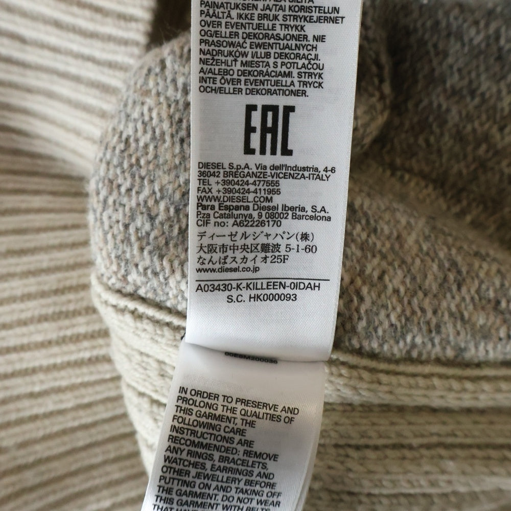DIESEL(ディーゼル) ドッキング クルーネックニットセーター グレー/アイボリー A03430