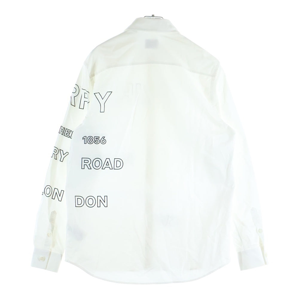 BURBERRY(バーバリー) ホースフェリー ロゴプリント ロングスリーブ コットンシャツ ホワイト 8036768