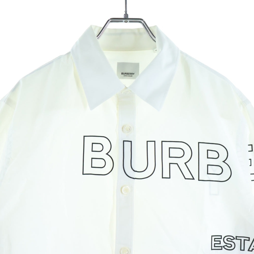 BURBERRY(バーバリー) ホースフェリー ロゴプリント ロングスリーブ コットンシャツ ホワイト 8036768