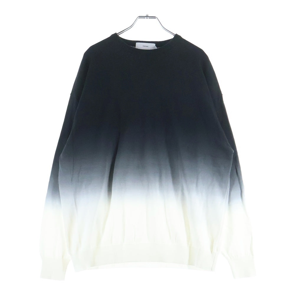 Graphpaper(グラフペーパー) 24SS PIECE DYED HIGH GAUGE KNIT OVERSIZED CREW NECK ピースダイド オーバーサイズ クルーネック ハイゲージニット セーター ブラック/ホワイト GU241-80251C