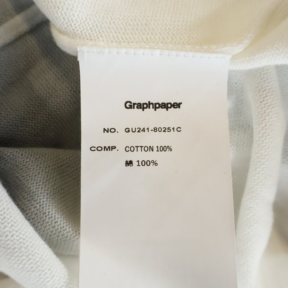 Graphpaper(グラフペーパー) 24SS PIECE DYED HIGH GAUGE KNIT OVERSIZED CREW NECK ピースダイド オーバーサイズ クルーネック ハイゲージニット セーター ブラック/ホワイト GU241-80251C