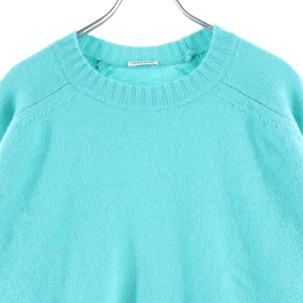 cash&barba(キャッシュ アンド バルバ) キャッシュベイビー クルーネック カシミヤニット セーター ブルー IMBSW001