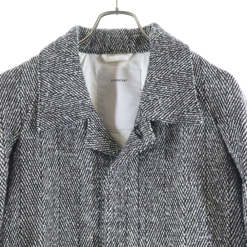 OVERCOAT(オーバーコート) ツイード ウール ステンカラーコート ブラック/ホワイト