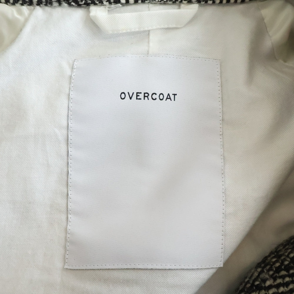 OVERCOAT(オーバーコート) ツイード ウール ステンカラーコート ブラック/ホワイト