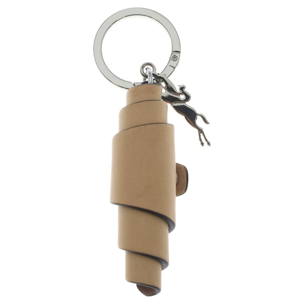 LONGCHAMP(ロンシャン) Croissant Keychain ヴェジェタル レザー クロワッサン キーチェーン ベージュ