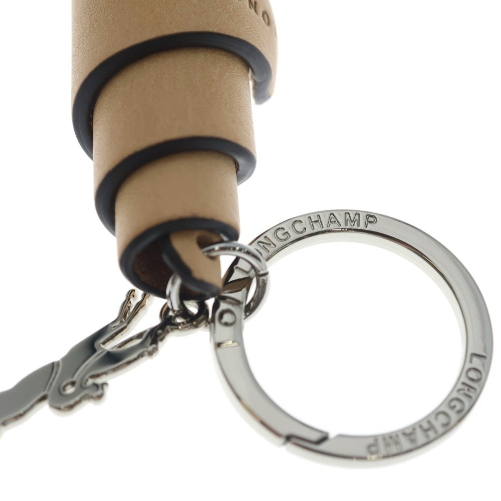 LONGCHAMP(ロンシャン) Croissant Keychain ヴェジェタル レザー クロワッサン キーチェーン ベージュ