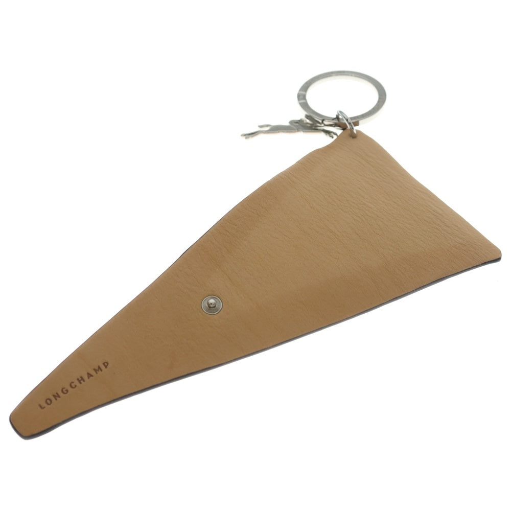 LONGCHAMP(ロンシャン) Croissant Keychain ヴェジェタル レザー クロワッサン キーチェーン ベージュ
