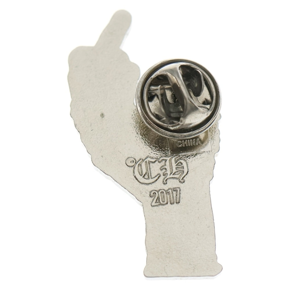CHROME HEARTS(クロムハーツ) Middle Finger Pin リチャードスターク ミドルフィンガー ピンバッチ ブラック/ホワイト