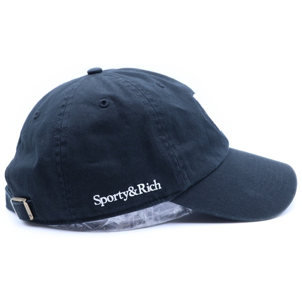 NO BRAND(ノーブランド) sporty&Rich (スポーティアンドリッチ) LA HAT FADED BLACK エルエーハット フェイデッドブラック 6パネルベースボールキャップ 帽子