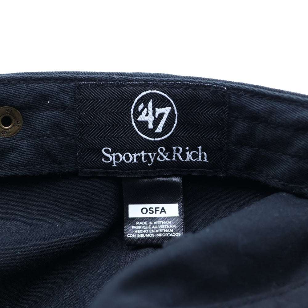 NO BRAND(ノーブランド) sporty&Rich (スポーティアンドリッチ) LA HAT FADED BLACK エルエーハット フェイデッドブラック 6パネルベースボールキャップ 帽子