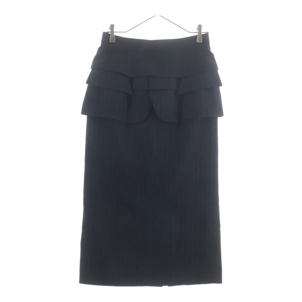 Sacai(サカイ) 23AW Chalk Stripe Skirt チョークストライプ スカート レディース ブラック 23-06991