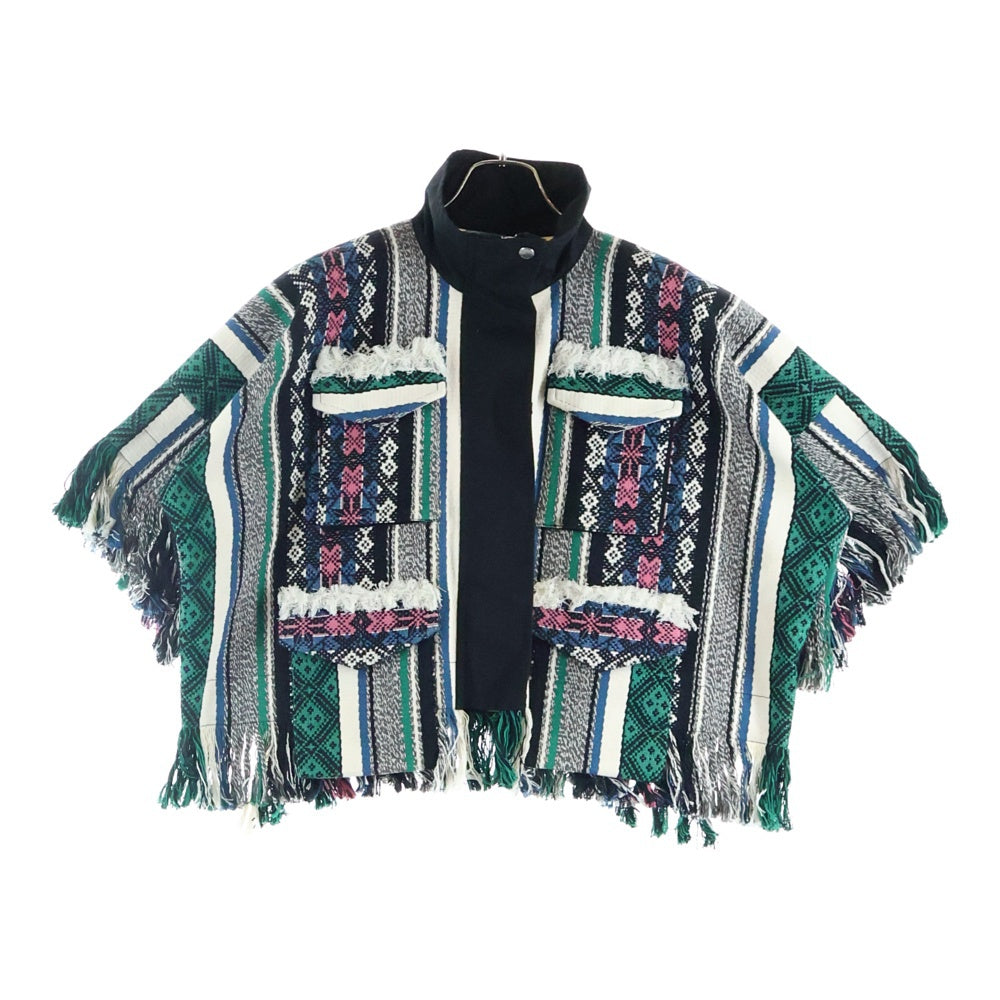 Sacai(サカイ) 22SS Rug Jacquard Blouson ラグ ジャガード フリンジ ブルゾン マルチカラー レディース 22-05993
