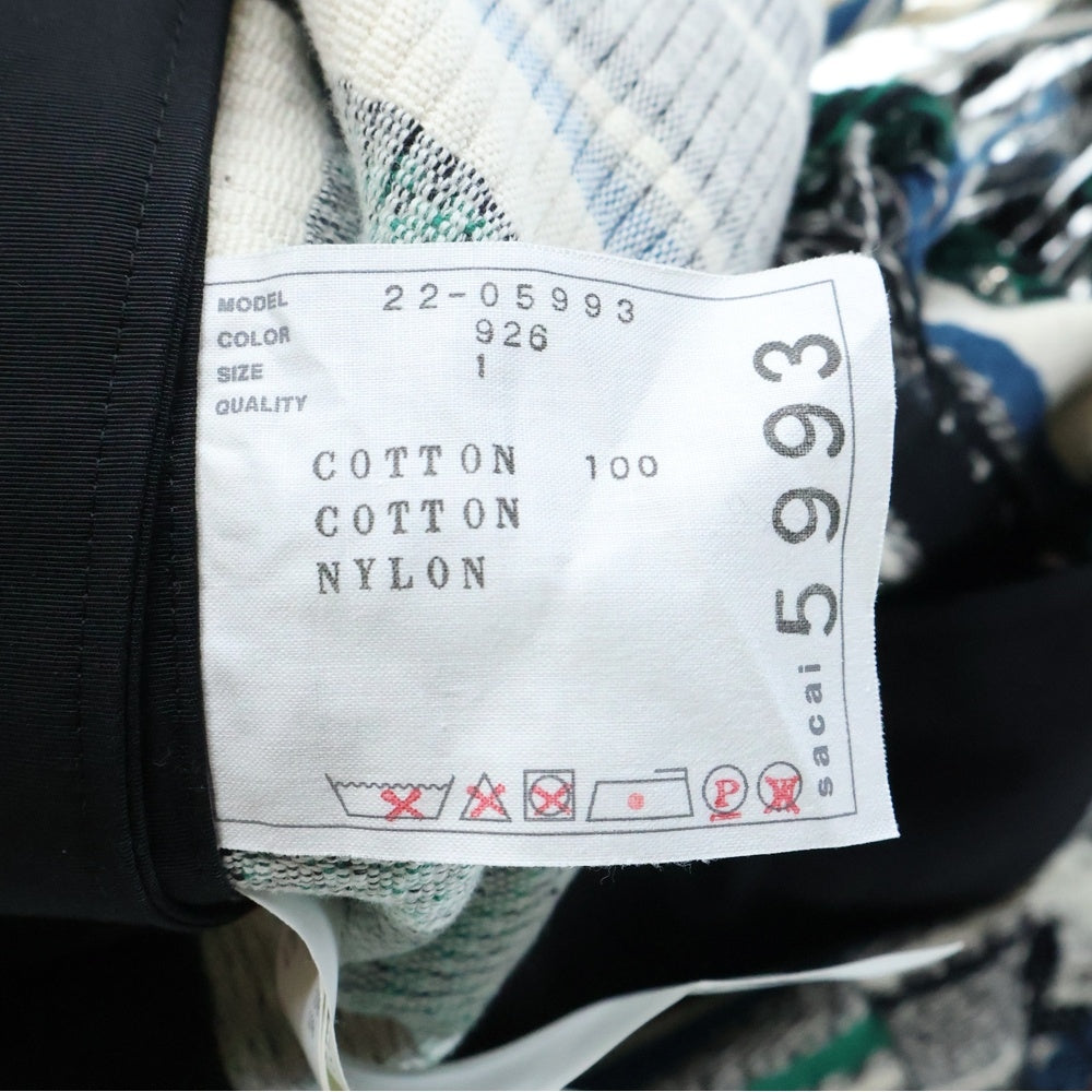 Sacai(サカイ) 22SS Rug Jacquard Blouson ラグ ジャガード フリンジ