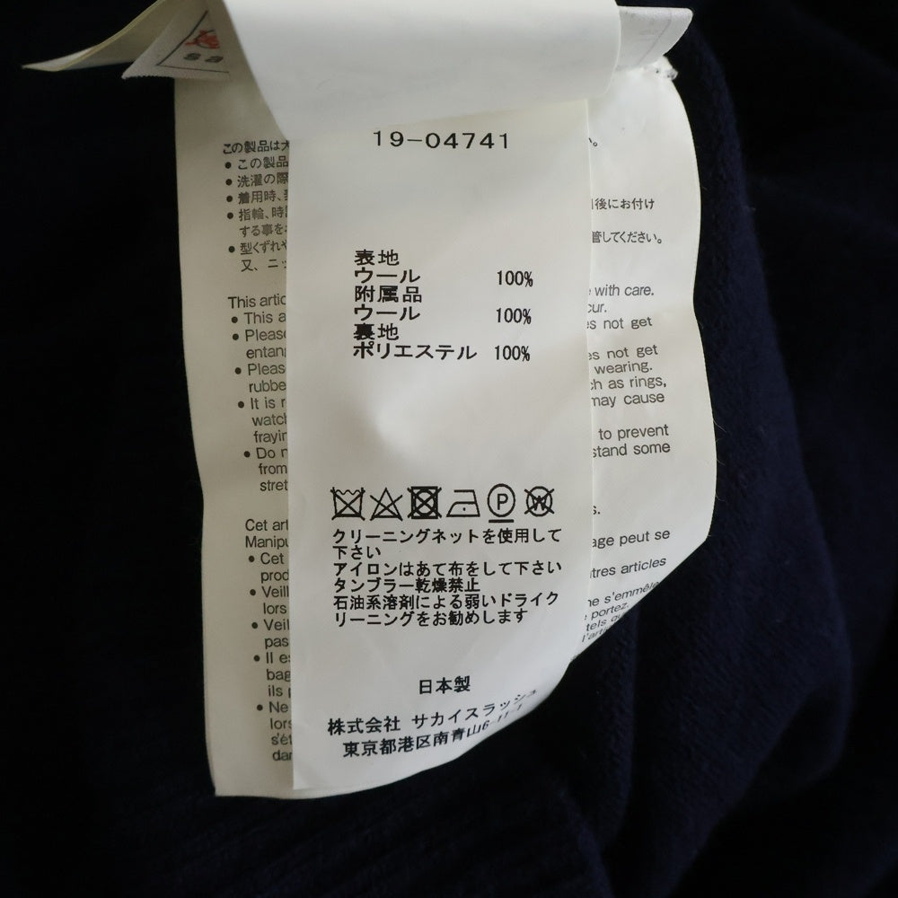 Sacai(サカイ) 19AW ジップドッキングデザイン ニット ロングワンピース ネイビー レディース 19-04741