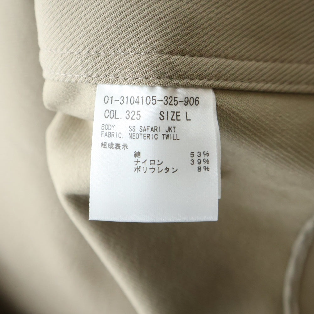 theory(セオリー) Neoteric Twill SS Safari JKT マルチポケット ショートスリーブ 半袖 ベルテッド サファリジャケット ベージュ 01-3104105 レディース