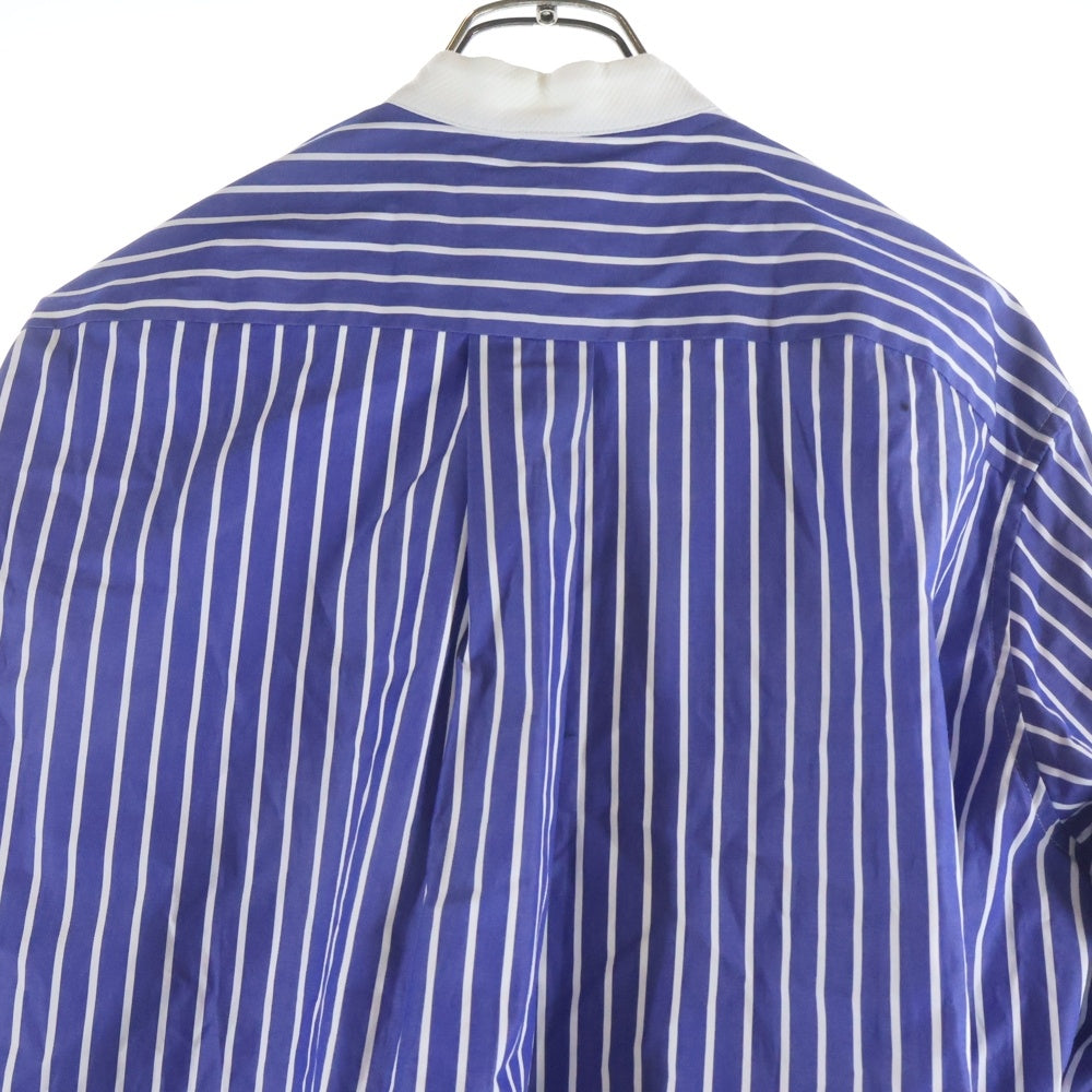 Sacai(サカイ) 20AW Suiting x Cotton Poplin ストライプ ドッキングワンピース ブルー/ブラック レディース 20-05129