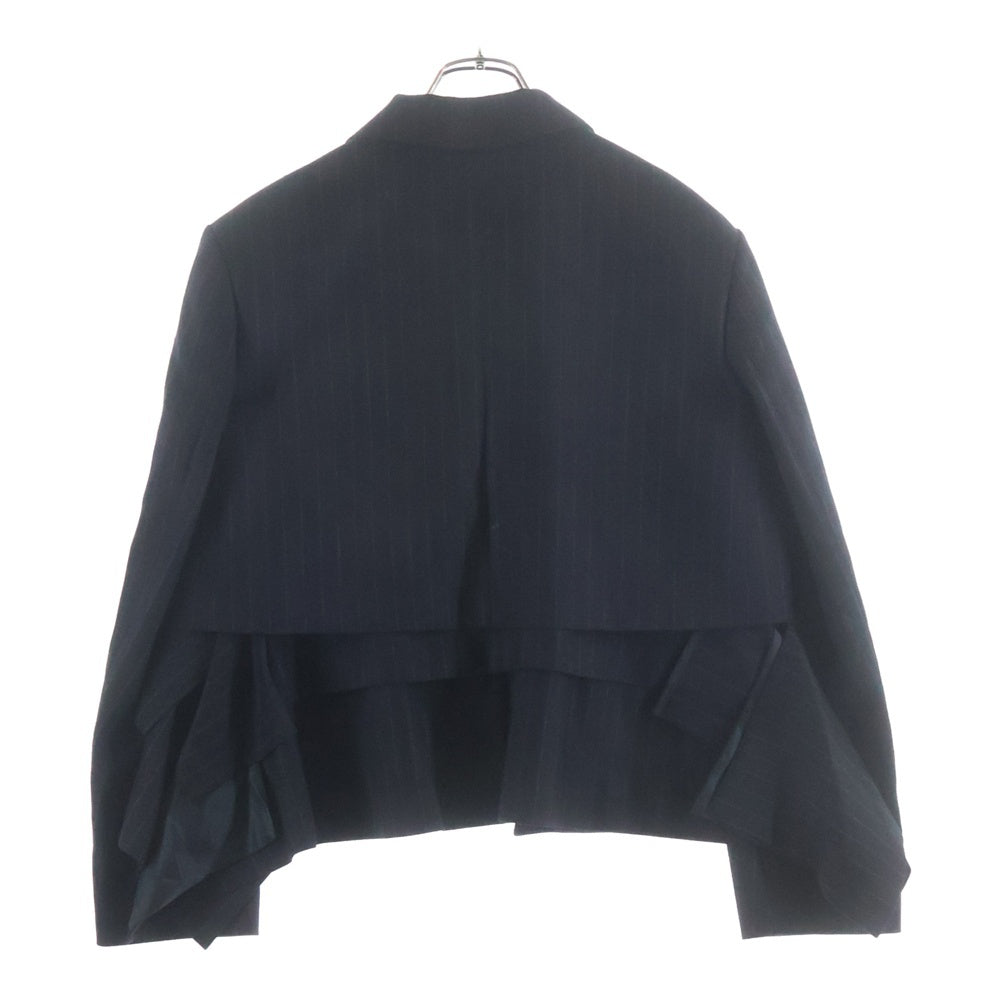 Sacai(サカイ) 23AW CHALK STRIPE JACKET 変形デザイン ショート丈 ストライプ テーラードジャケット ブラック 23-06981 レディース