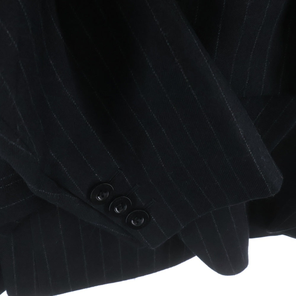 Sacai(サカイ) 23AW CHALK STRIPE JACKET 変形デザイン ショート丈 ストライプ テーラードジャケット ブラック 23-06981 レディース