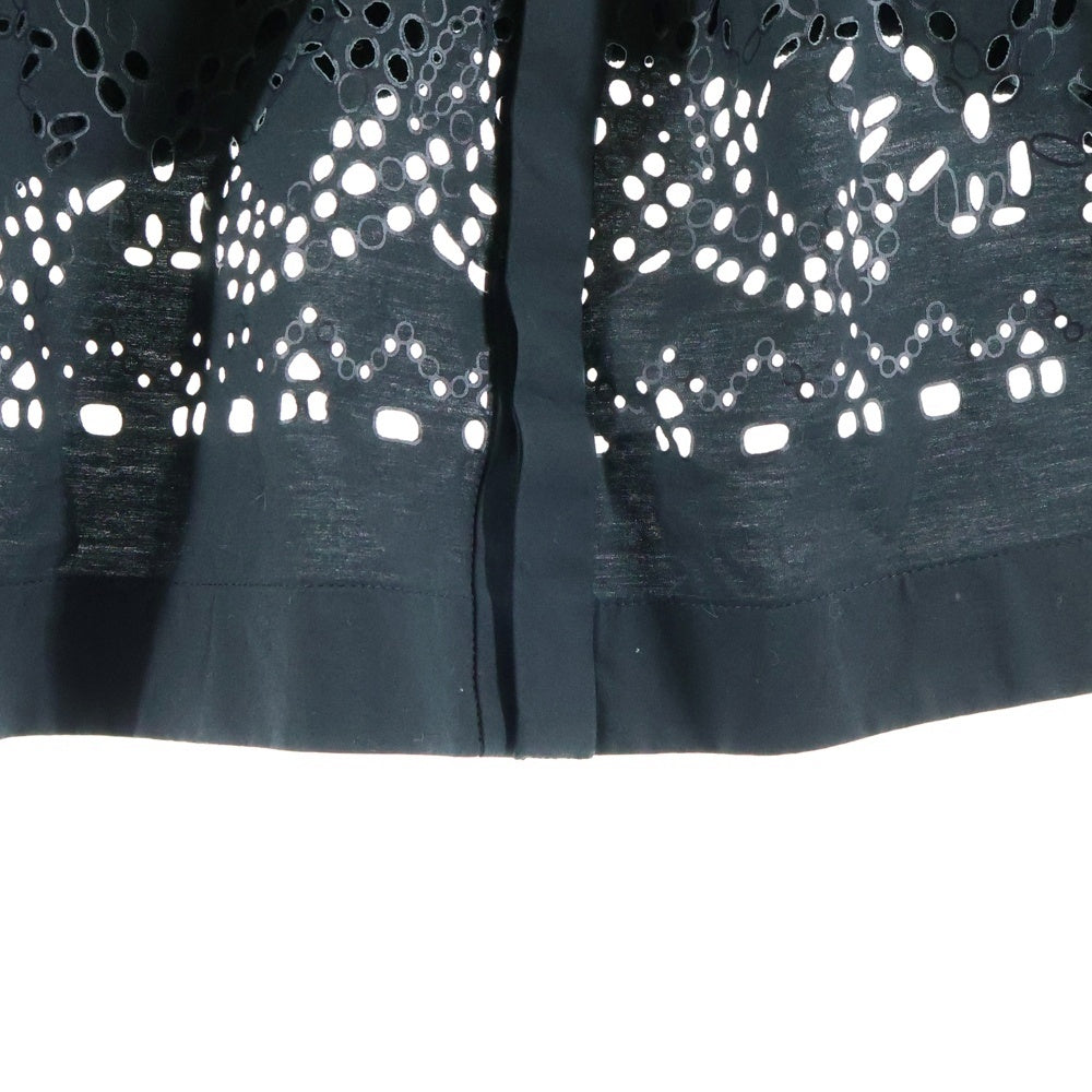 Sacai(サカイ) 21AW ペイズリー柄 ニットドッキング 七分丈シャツ ブラック レディース 21-05700