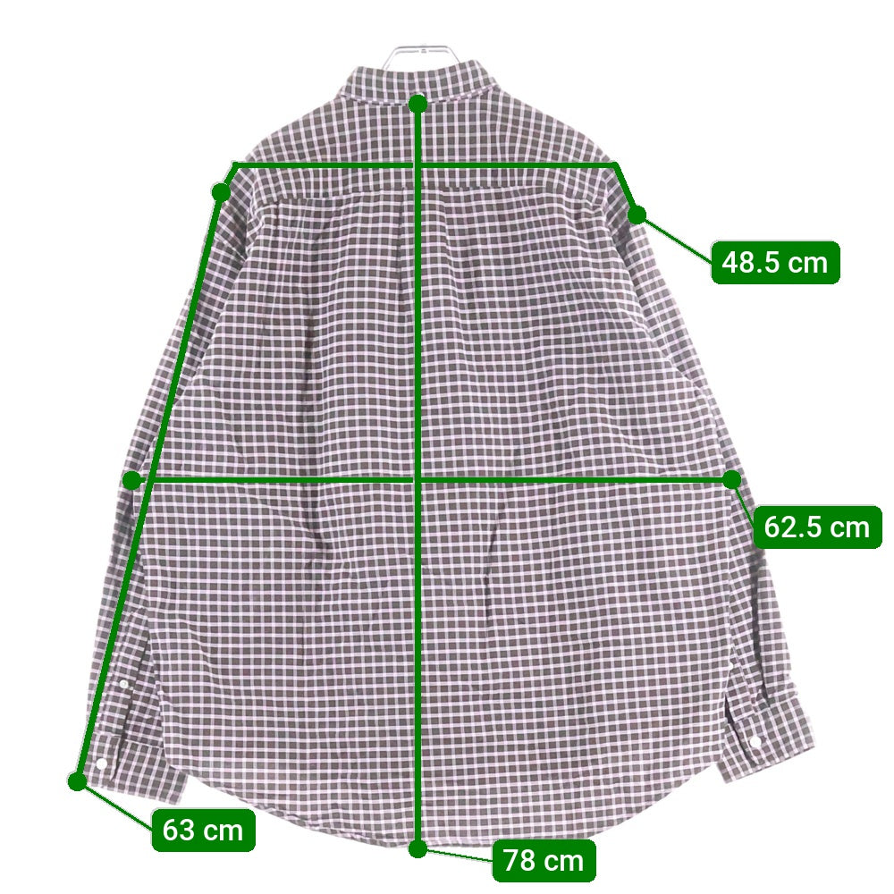 SUPREME(シュプリーム) 23AW Loose Fit Oxford Shirt 胸ロゴエンブロイダリー ルーズフィット オックスフォード 長袖チェックシャツ ブラウン/ピンク
