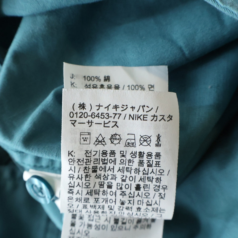 NIKE SB(ナイキエスビー) WOVEN SKATE L/S BD SHIRT 胸ロゴエンブロイダリー ウーブンスケート 長袖ボタンダウンシャツ ブルー DQ6288-379