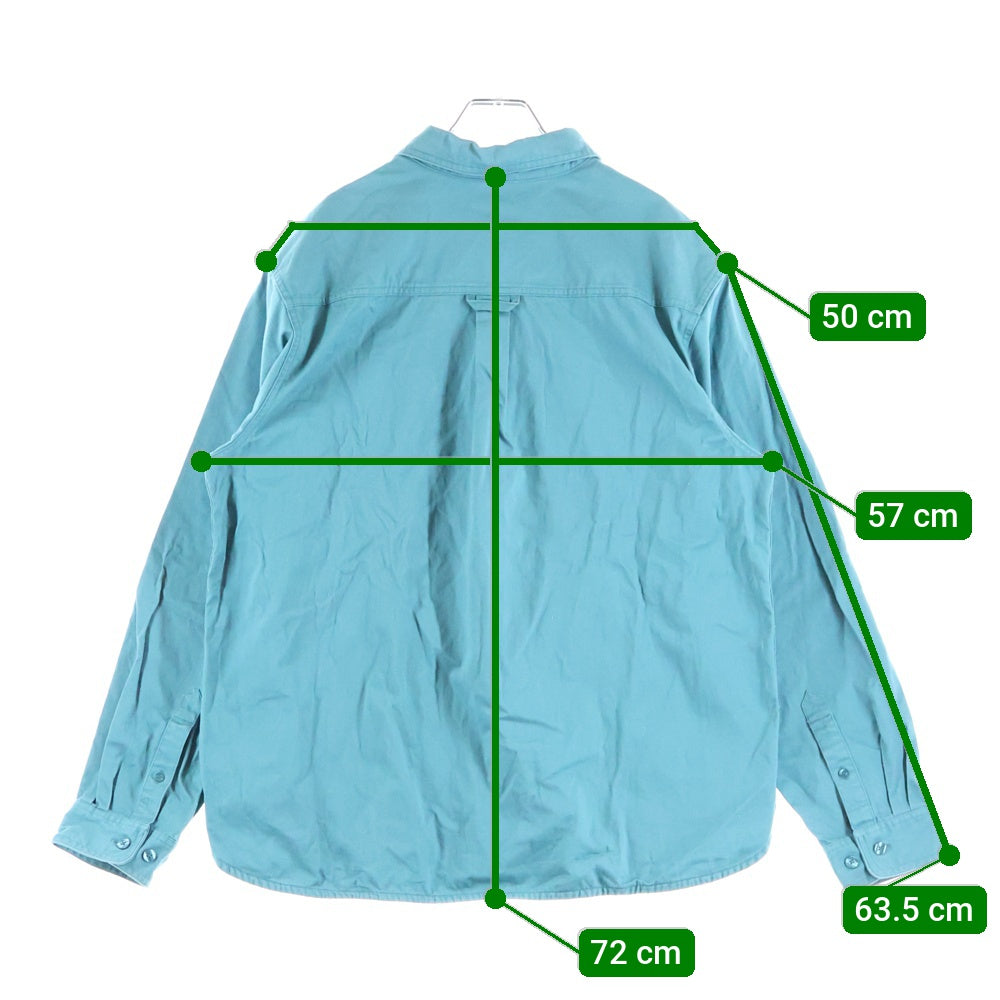 NIKE SB(ナイキエスビー) WOVEN SKATE L/S BD SHIRT 胸ロゴエンブロイダリー ウーブンスケート 長袖ボタンダウンシャツ ブルー DQ6288-379