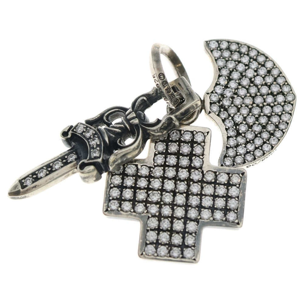 CHROME HEARTS(クロムハーツ) 3TRINKETS P/D/スリートリンケッツ Oリング PAVEダイヤ/シルバーネックレストップ
