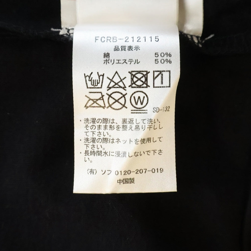 F.C.R.B./F.C.Real Bristol/FCRB(エフシーアールビー/エフシーレアルブリストル) 21AW MLB TOUR BW TEAM TEE MLBツアー チーム刺繍Tシャツ 半袖クルーネックカットソー ブラック FCRB-212115