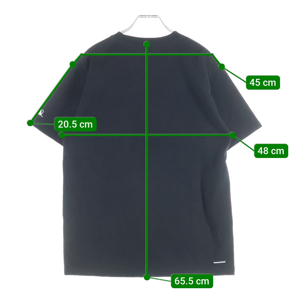 F.C.R.B./F.C.Real Bristol/FCRB(エフシーアールビー/エフシーレアルブリストル) 21AW MLB TOUR BW TEAM TEE MLBツアー チーム刺繍Tシャツ 半袖クルーネックカットソー ブラック FCRB-212115