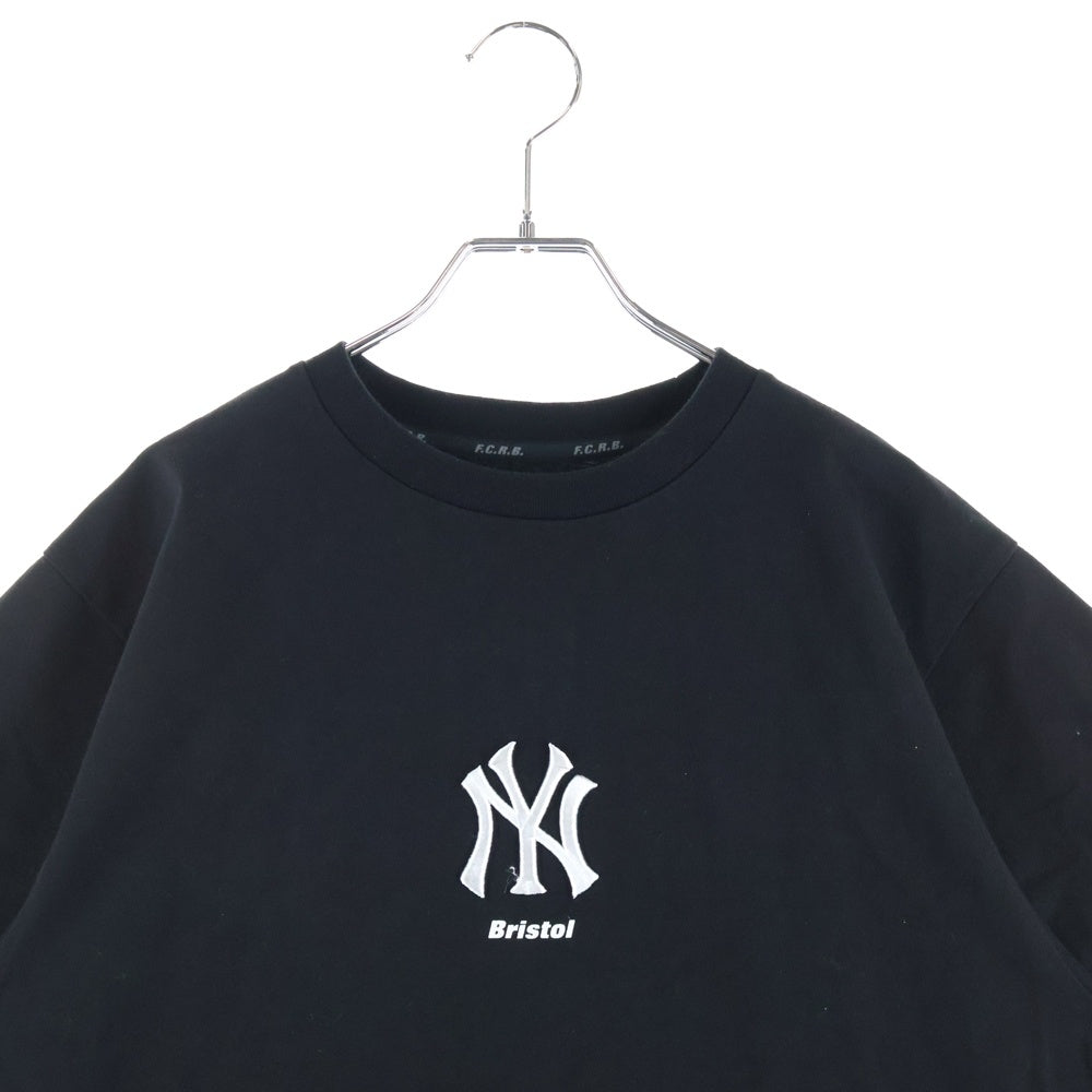 F.C.R.B./F.C.Real Bristol/FCRB(エフシーアールビー/エフシーレアルブリストル) 21AW MLB TOUR BW TEAM TEE MLBツアー チーム刺繍Tシャツ 半袖クルーネックカットソー ブラック FCRB-212115