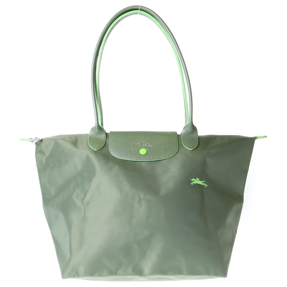 LONGCHAMP(ロンシャン) ロングハンドルホースロゴエンブロイダリー ハンドバック トートバック グリーン レディース L1899619549