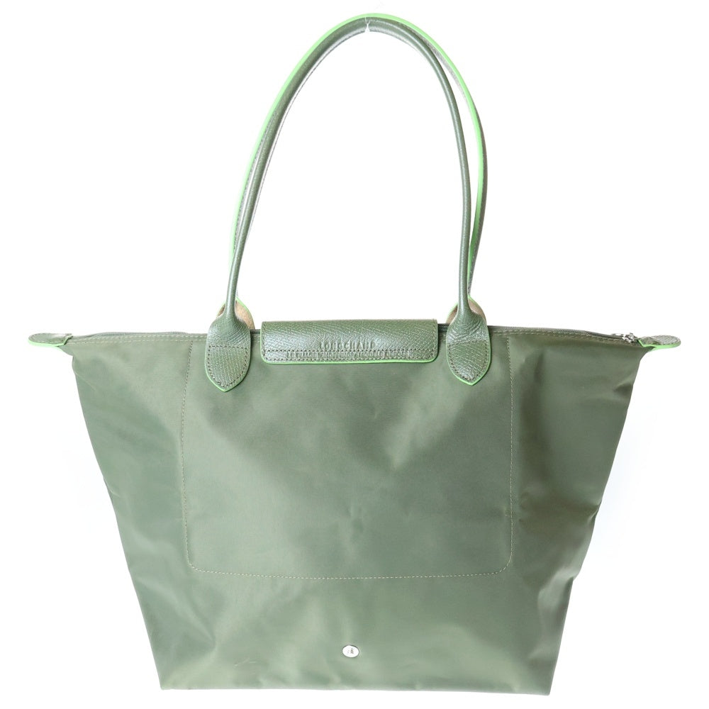 LONGCHAMP(ロンシャン) ロングハンドルホースロゴエンブロイダリー ハンドバック トートバック グリーン レディース L1899619549