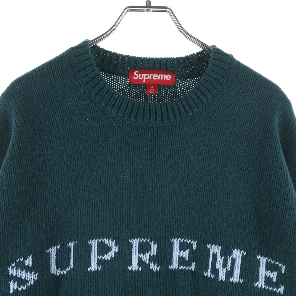 SUPREME(シュプリーム) 25AW Contrast Logo Sweater コントラストロゴ クルーネックニットスウェット セーター グリーン