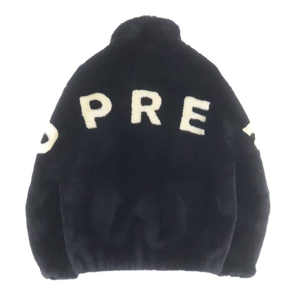 SUPREME(シュプリーム) 17SS Fake Fur Bomber Jacket Black バックロゴ