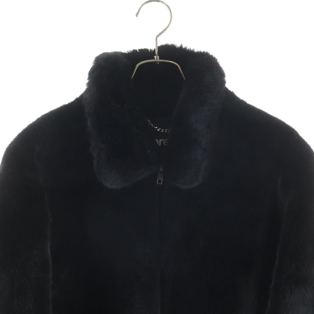 SUPREME(シュプリーム) 17SS Fake Fur Bomber Jacket Black バックロゴ