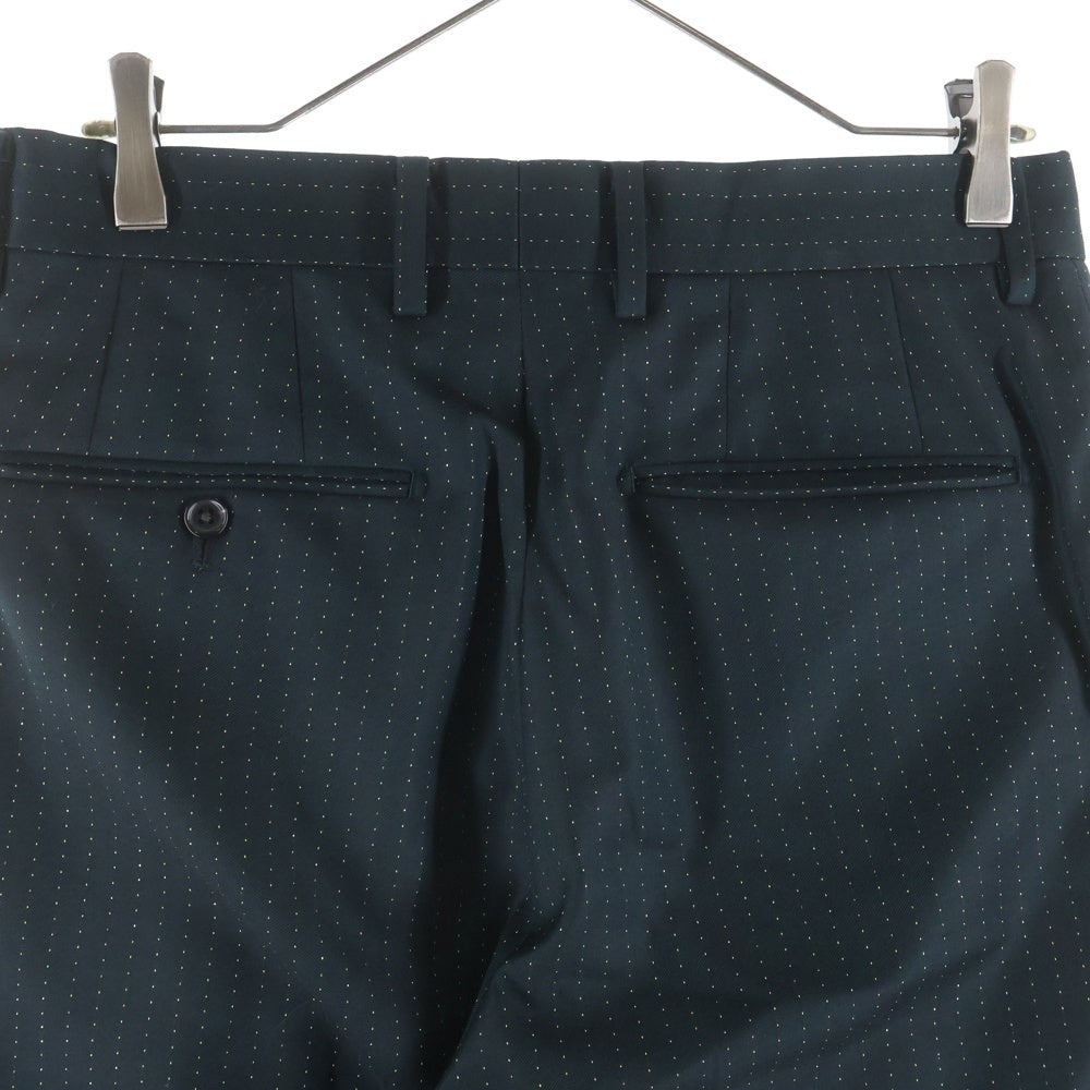 WACKO MARIA(ワコマリア) DORMEUIL / GLITTER PLEATED TROUSERS (TYPE-2) グリッターストライプ プリーツトラウザー スラックスパンツ グリーン