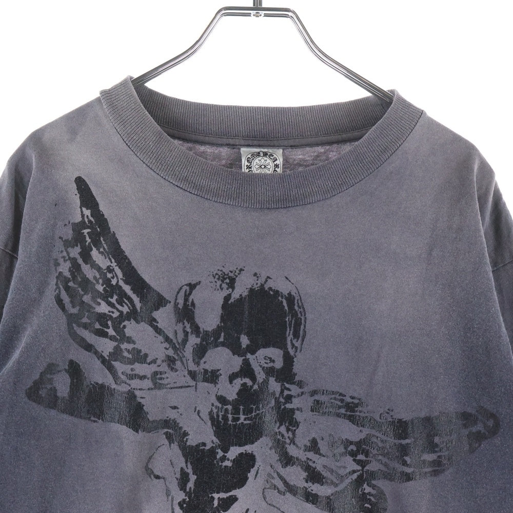 CHROME HEARTS(クロムハーツ) OLD FOTI SCROLL LOGO L/S TEE フォティー スカルロゴプリントTシャツ クルーネック 長袖 カットソー ブラック