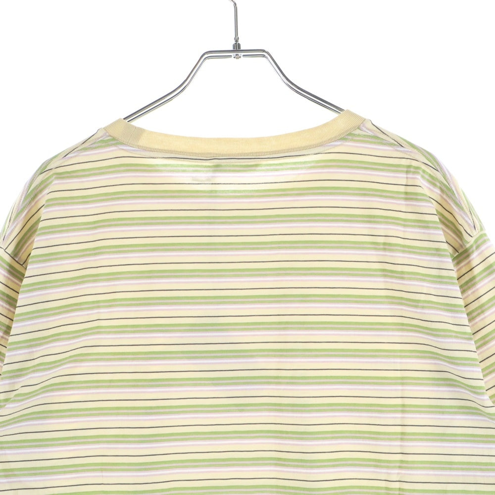 AURALEE(オーラリー) 24SS HARD TWIST COTTON BORDER TEE ハードツイスト コットン ボーダー柄 クルーネック カットソー 半袖Tシャツ マルチ A24ST02BR