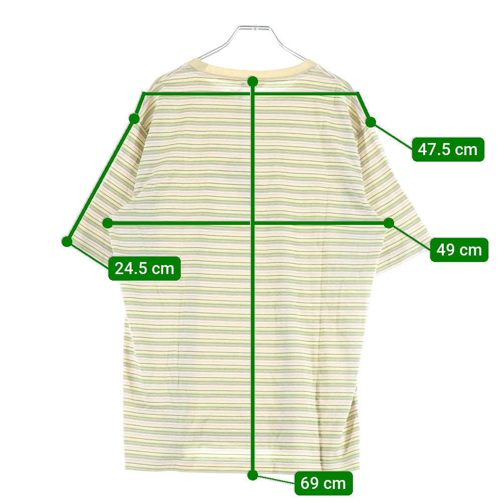 AURALEE(オーラリー) 24SS HARD TWIST COTTON BORDER TEE ハードツイスト コットン ボーダー柄 クルーネック カットソー 半袖Tシャツ マルチ A24ST02BR