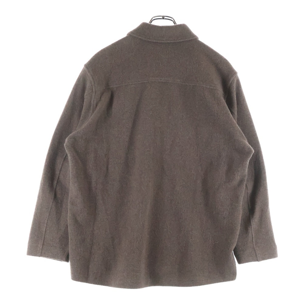 AURALEE(オーラリー) 21AW CASHMERE WOOL BRUSHED JERSEY BIG SHIRTS カシミヤウール ブラッシュド ジャージー ビッグシルエット 長袖シャツ ブラウン A21AB01PT