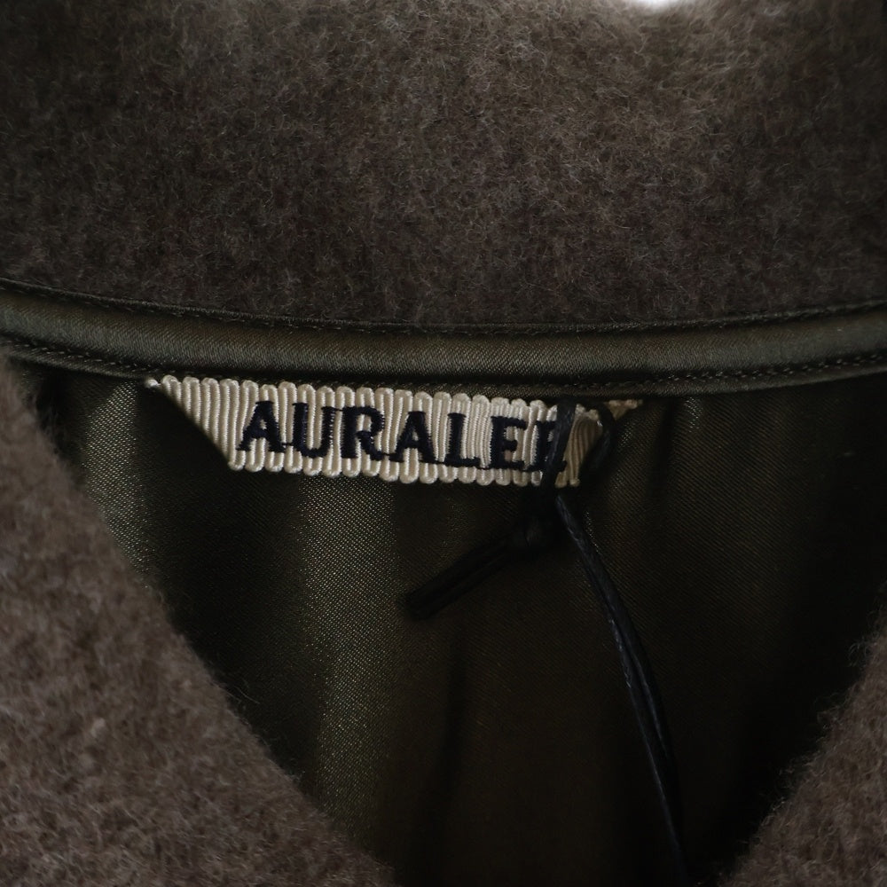 AURALEE(オーラリー) 21AW CASHMERE WOOL BRUSHED JERSEY BIG SHIRTS カシミヤウール ブラッシュド ジャージー ビッグシルエット 長袖シャツ ブラウン A21AB01PT