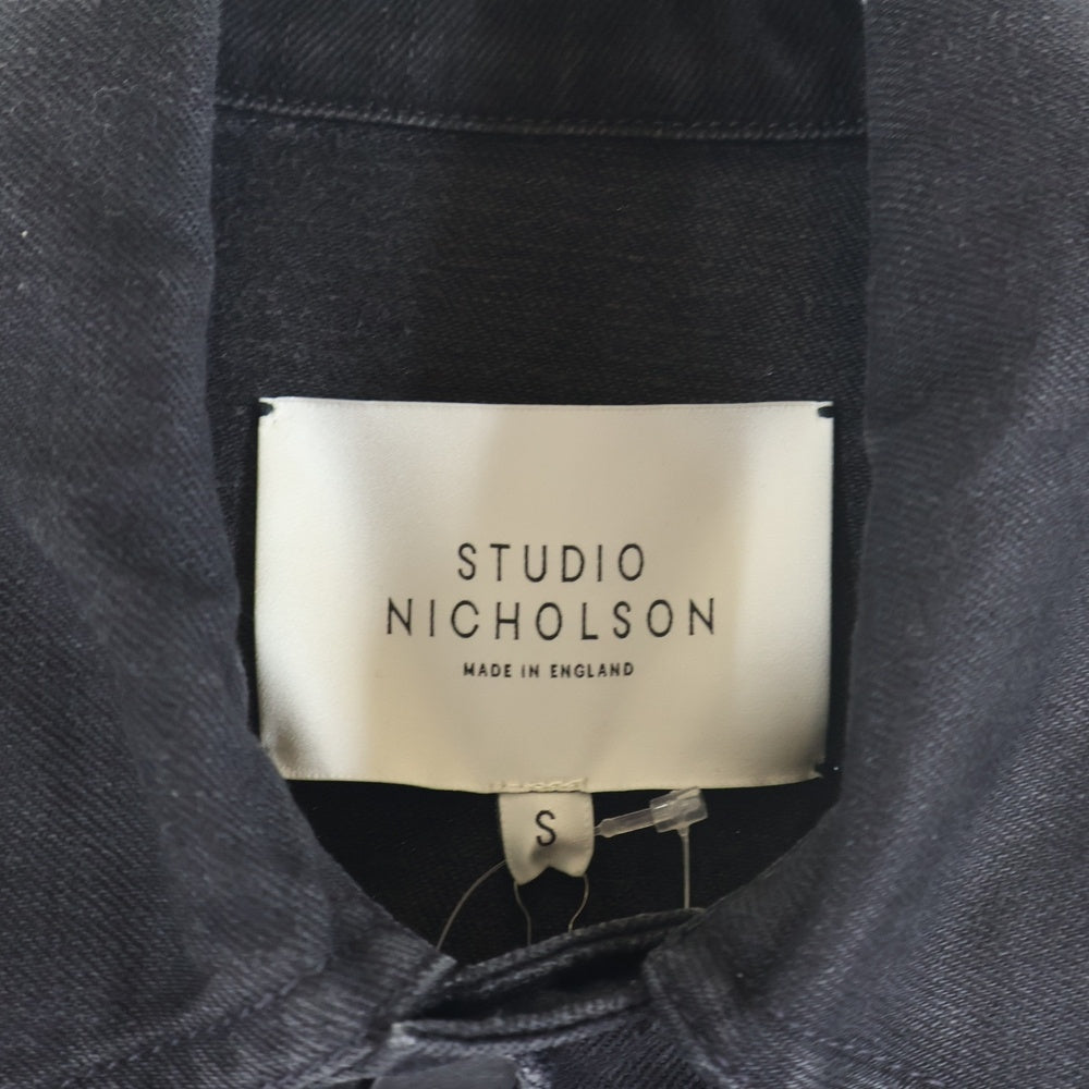 STUDIO NICHOLSON(スタジオニコルソン) 22AW LAZAR SELVEDGE DENIM JACKET ラザール セルビッジ 胸ポケット デニムジャケット ブラック SNM-545
