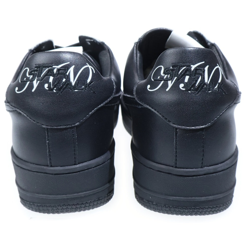 NUMBER (N)INE(ナンバーナイン) ×STAR WALK スターウォーク レザー ローカットスニーカー ブラック/ホワイト US8/26cm SW1805 10022